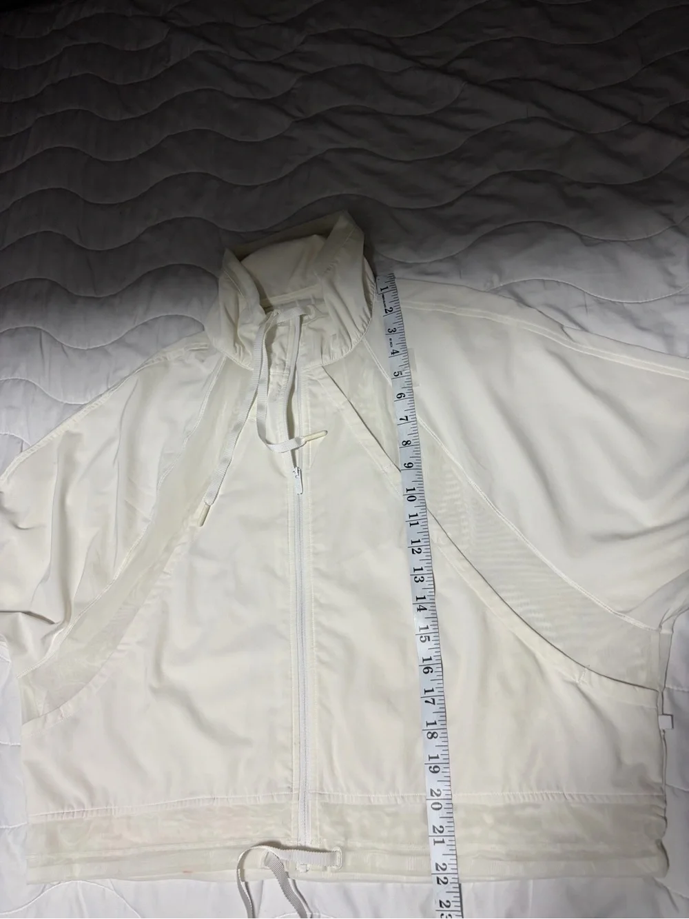 ALO Yoga Cream Lightweight Zip-Up Bomber Jacket